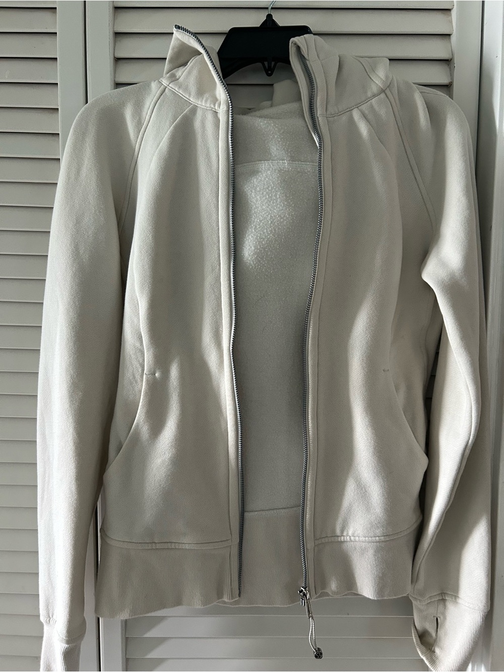 Lululemon Cream Full-Zip Scuba Jacket